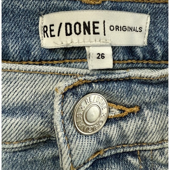 RE/DONE $265 High Rise 90's Ankle Crop Jeans Lived Light Wash Straight Leg SZ 26 - Picture 3 of 6